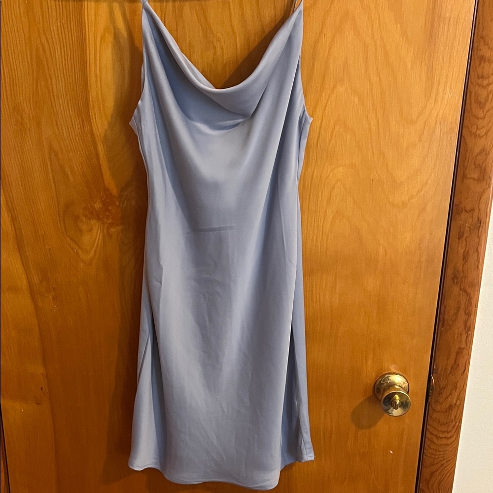 Urban Outfitters Light Blue Cowl Neck Mini Dress